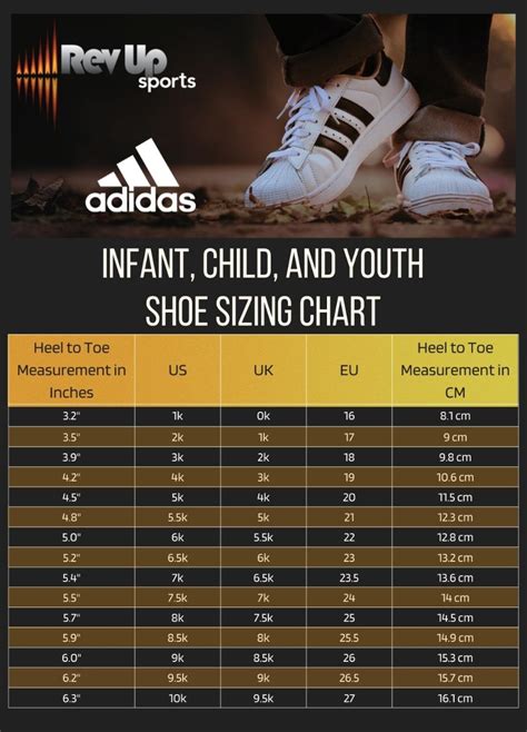 adidas shoes size chart kids